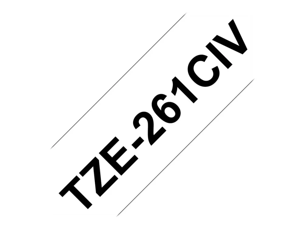 Brother TZe-261 - Sort på hvid - Rulla (3,6 cm x 8 m) 1 kassette(r) lamineret bånd (pakke med 20) - for P-Touch PT-3600, 530, 550, 9200, 9400, 9500, 9600, 9700, 9800, D800, E800, P900, P950