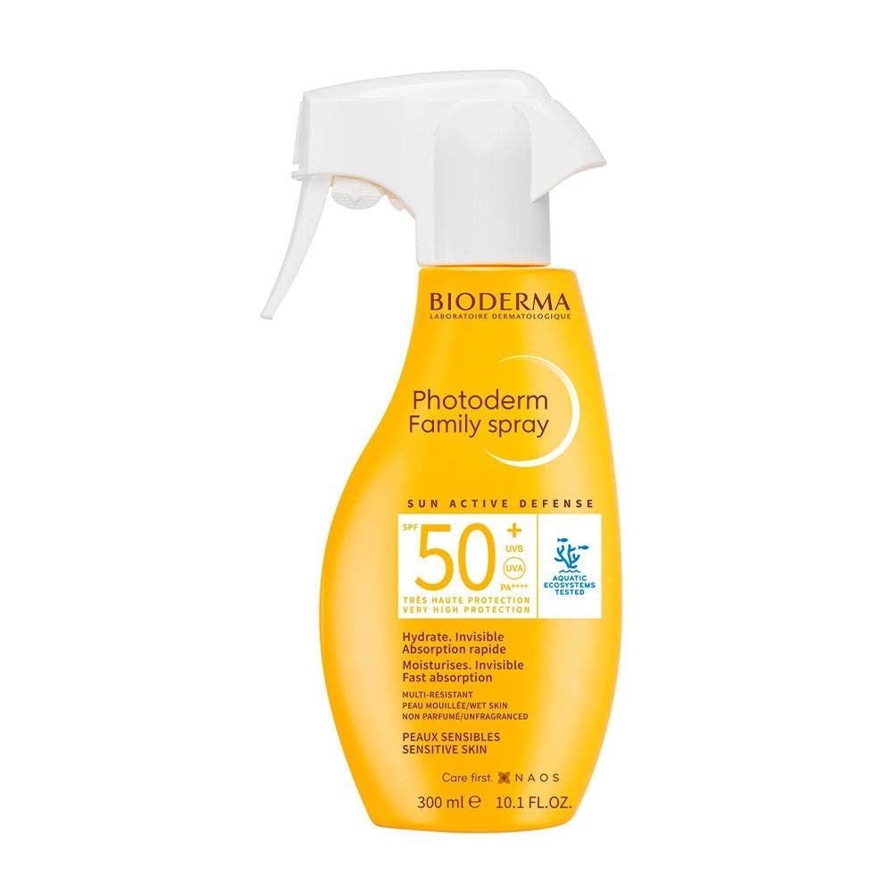Bioderma Photoderm Aurinkosuihke SPF50+ Perhekoko Herkälle Iholle 300ml