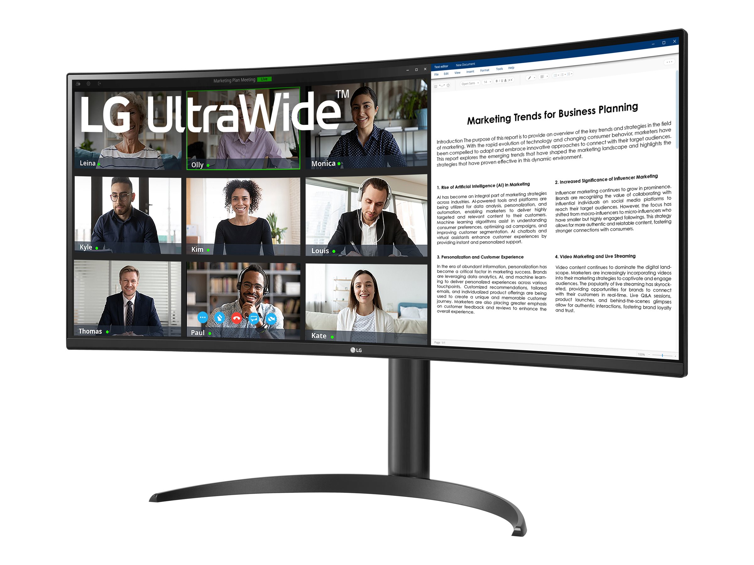 34" LG UltraWide 34WR55QK-B - 3440x1440 (UWQHD) - 100Hz - VA - 65W USB-C