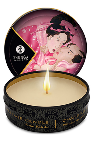 Shunga Erotic Art Massage Candle Rose Petals 30ml Hierontakynttilät