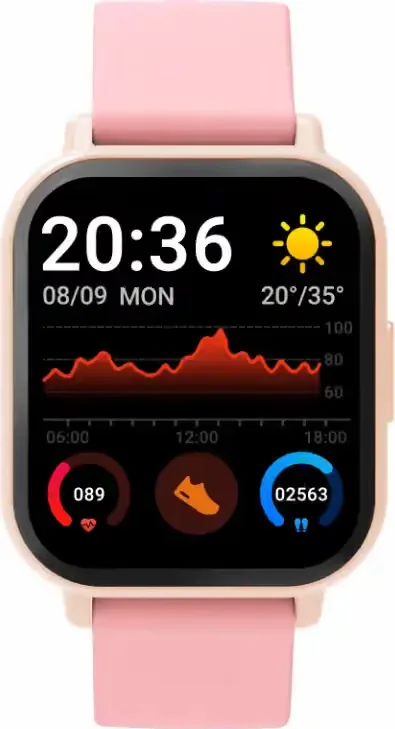 DENVER SWC-176RO Rose - Bluetooth Smart Watch with health sensors & call function