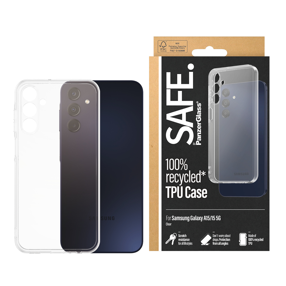 PanzerGlass SAFE. by PanzerGlass Beskyttelsescover Gennemsigtig Samsung Galaxy A15, A15 5G