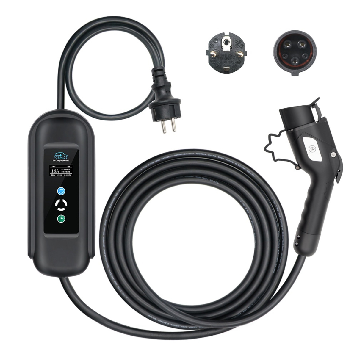 Sähköauton laturi 5 m | 1-vaihe | 3,7 kW | Type 1, Motorwerk