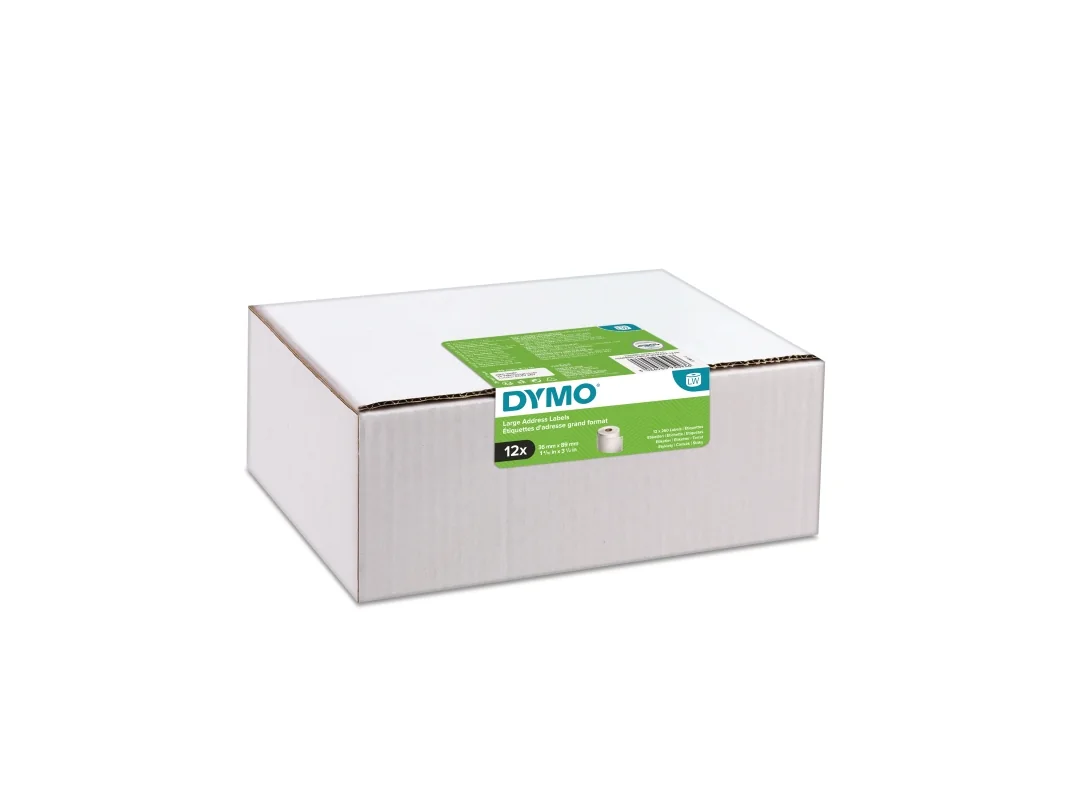 DYMO LW - Suuret osoitetarrat - 36 x 89 mm - 2093093, Valkoinen, Itse kiinnittyvä tulostintarra, Paperi, Kiinteä, Suorakulmio, LabelWriter