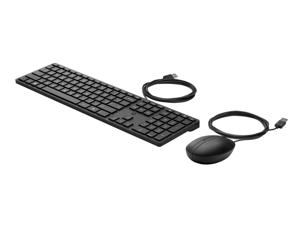 HP Wired Desktop 320MK Mouse and Keyboard (9SR36UT) - Näppäimistö ja Hiirisetti - Tanskalainen - Musta