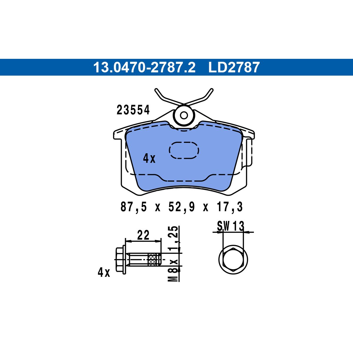 Jarrupalat, levyjarru ATE 13.0470-2787.2