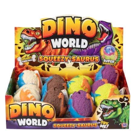 Dino World Squeezy Saurus Squishy Dinosaur Egg Toy - Lajitelma