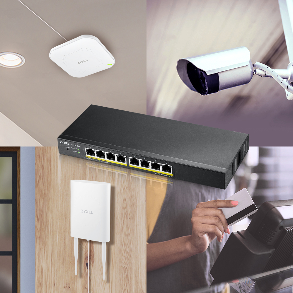 Zyxel GS1915-8EP - 8-porttinen hallittava Layer 2 Gigabit Ethernet Power over Ethernet Plus -kytkin, Musta
