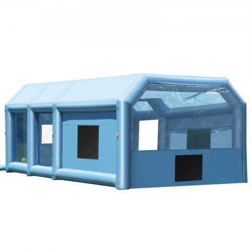 VEVOR Inflatable Paint Booth, 32.8 x 21 x 14.8 ft/10 x 6.4 x 4.5 m Inflatable Spray Booth, with 1100W+750W Powerful Blowers and Air Filter System, Portable Car Paint Booth for Large Truck, Large Van, Large Machinery