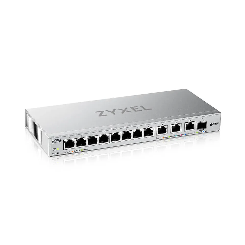 Zyxel XGS1250-12 v2 - Hallittava Multi-Gigabit-pöytäkytkin, Harmaa