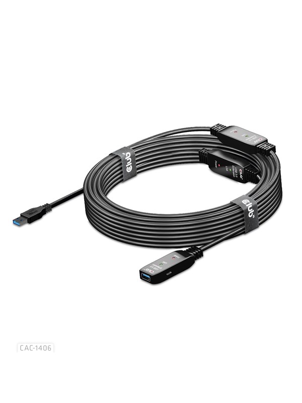 Club 3D CAC-1406 USB 3.2 Gen 1 -jatkokaapeli, 15 m, musta