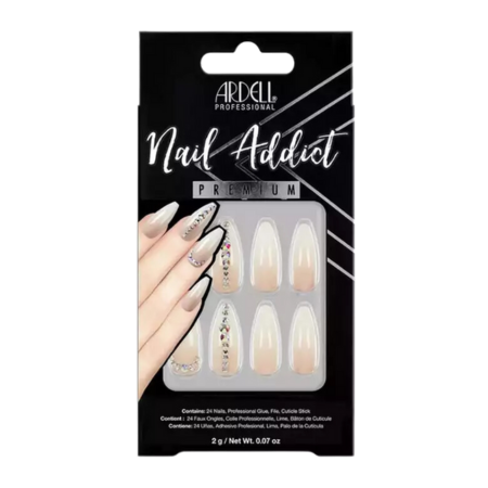 Ardell Nail Addict Nude Light Crystal tekokynnet - 24 kpl - 24 kpl