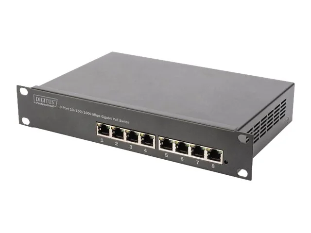 Digitus DN-95317, Hallitsematon, Gigabit Ethernet (10/100/1000), Täysin kaksipuolinen, Power over Ethernet -tuki, Telineasennus
