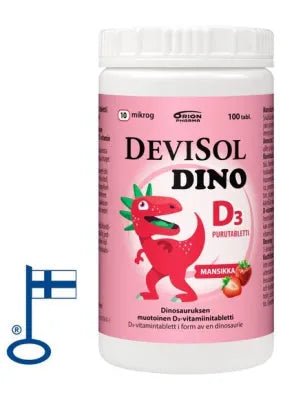Devisol Dino Mansikka 10 mikrog 100 purutabl