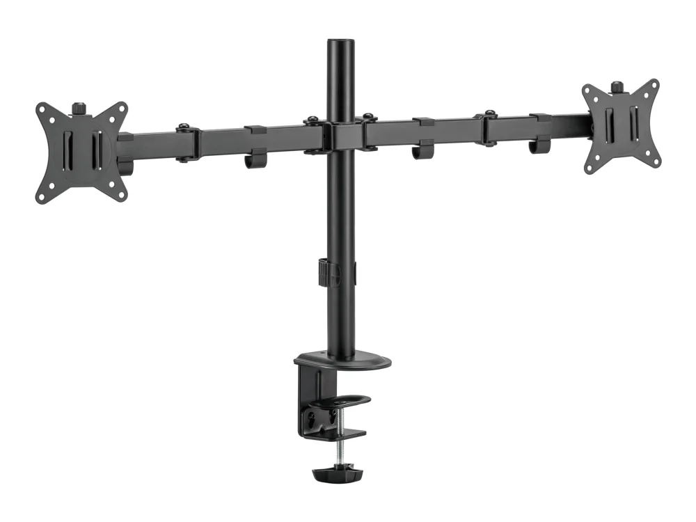 Deltaco mounting kit - adjustable arms - for 2 LCD displays - rotate tilt swivel up to 9 kg - black
