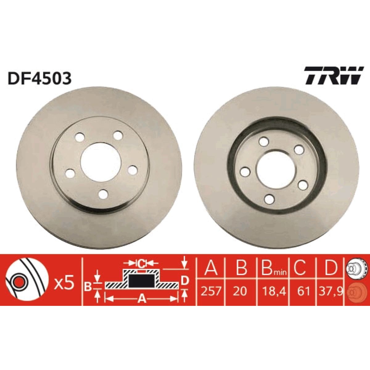 Jarrulevy TRW DF4503