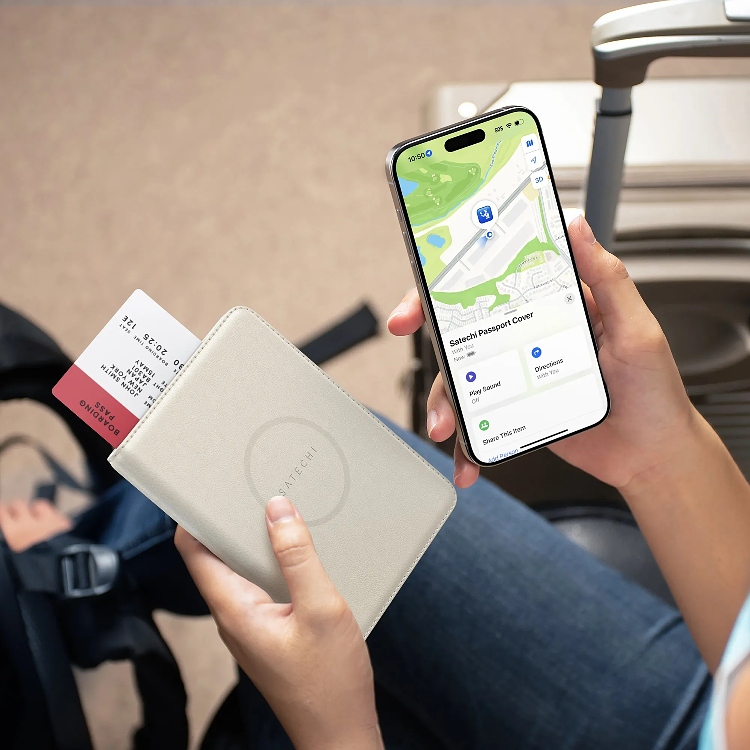 Seuranta- ja RFID-suojattava passitasku, Beige