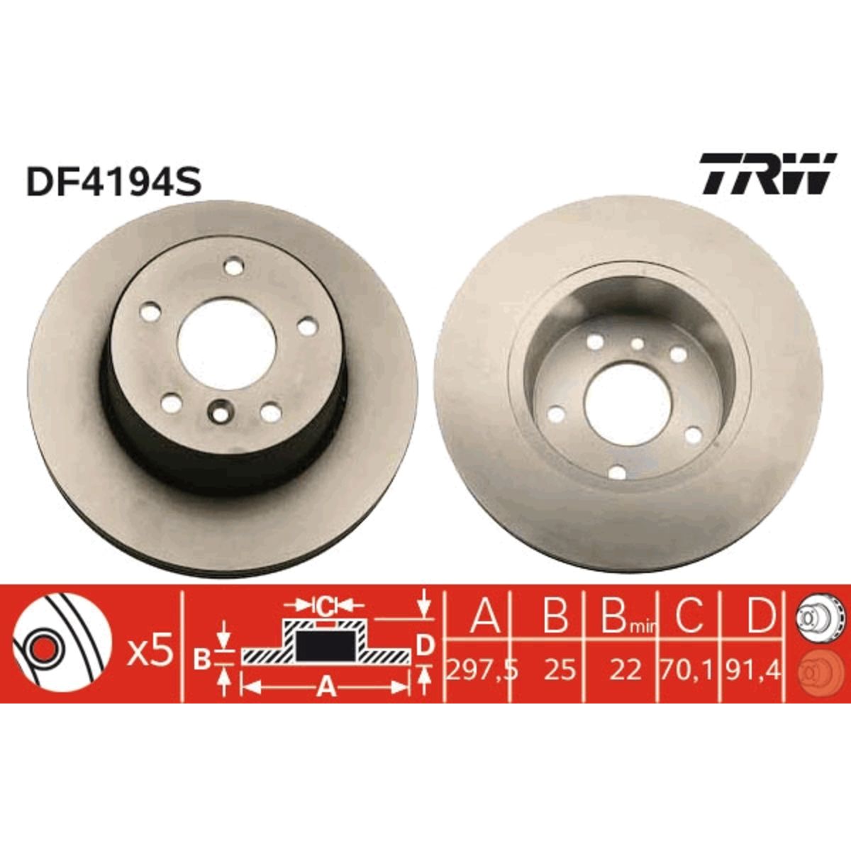 Jarrulevy TRW DF4194S