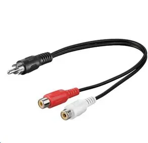 MicroConnect AUDC02 RCA – 2x RCA -audiokaapeli, 0,2 m, musta