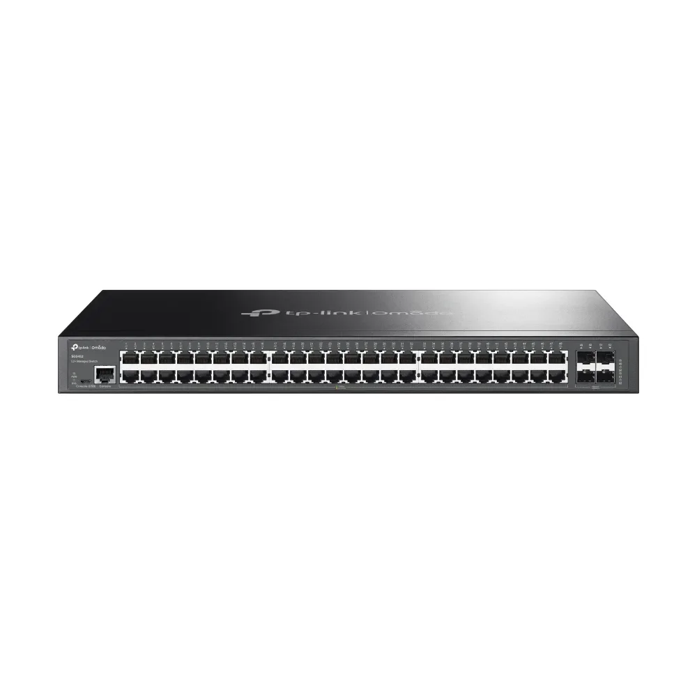 TP-LINK Omada SG3452 - 48-porttinen hallittava Layer 2+ Gigabit-kytkin 4 SFP-paikalla, musta