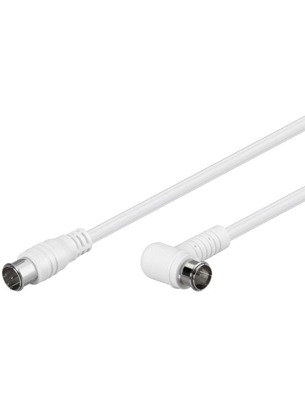 Goobay Vinklad SAT-antennkabel (80 dB), dubbelskärmad F-plugg (quick) > F-plugg (quick) 90° (helt avskärmad)