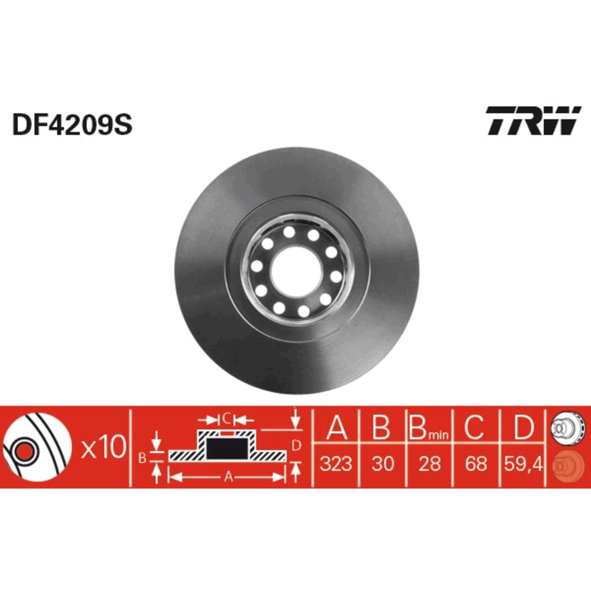 Jarrulevy TRW DF4209S