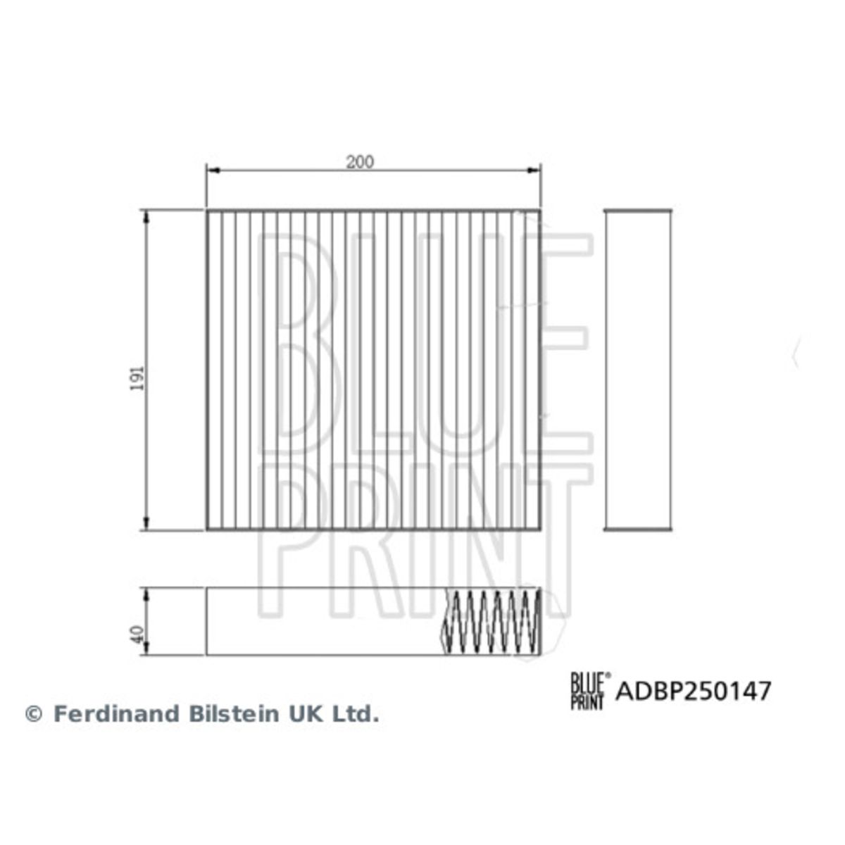 Suodatin, sisäilma BLUE PRINT ADBP250147