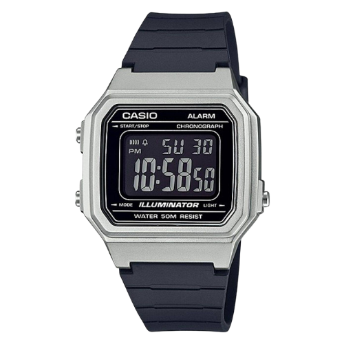 Casio W-217HM-7BVDF Illuminator Digitaalinen Urheilukello - Hopea & Musta