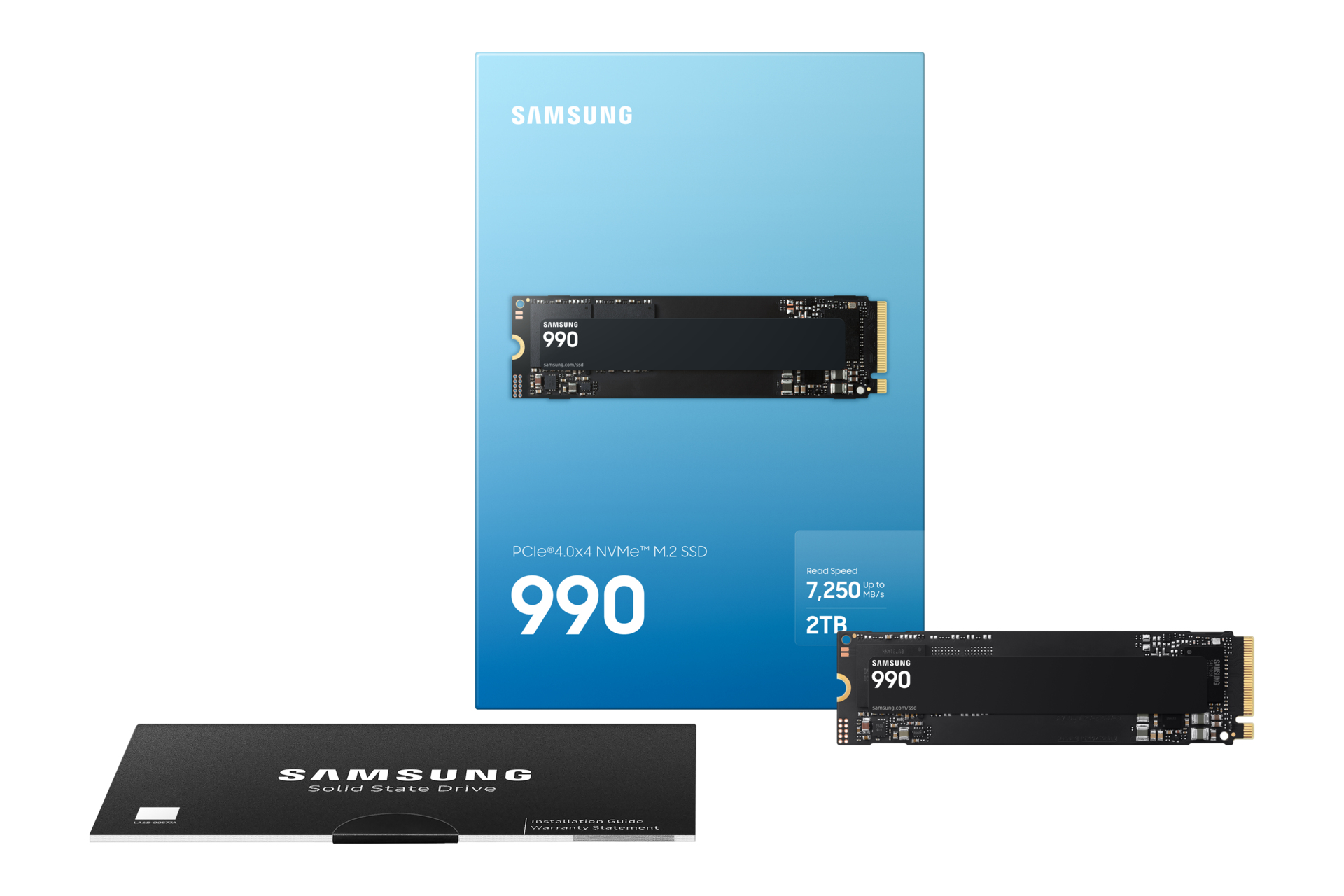 Samsung 990 EVO 2 Tt PCIe 4.0 x4 -ulkoinen SSD, laitteistosalaus, musta