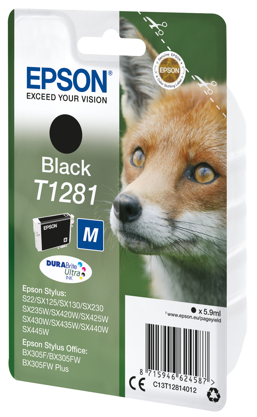 Epson C13T12814012-mustekasetti, 5.9 ml, musta