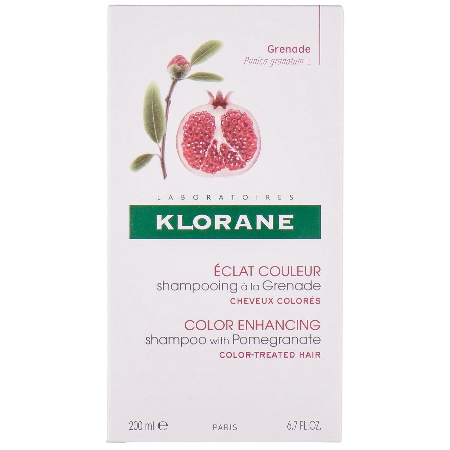 Klorane Granaattiomenan värin korostava shampoo värjätyille hiuksille - 200 ml