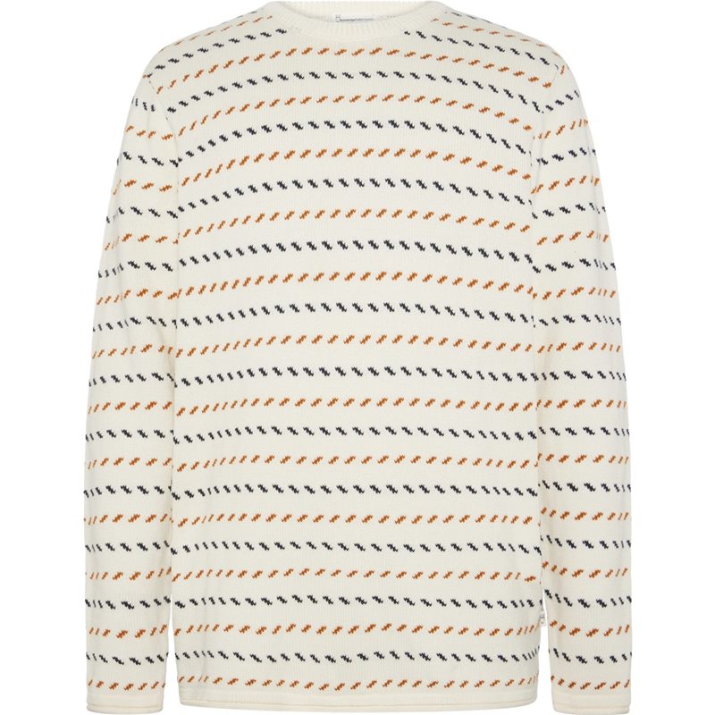 KnowledgeCotton Apparel Organic Cotton Jacquard Knit RWS Egret - S