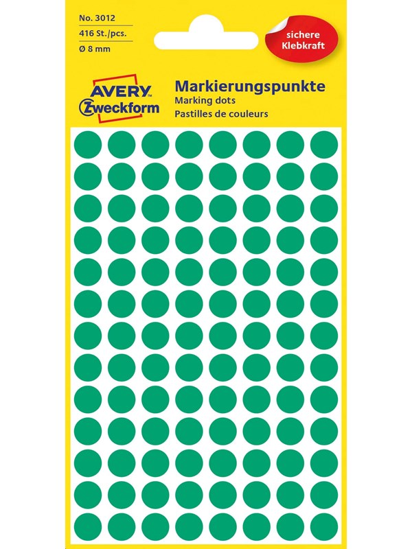 Avery Colour coding dots permanent green