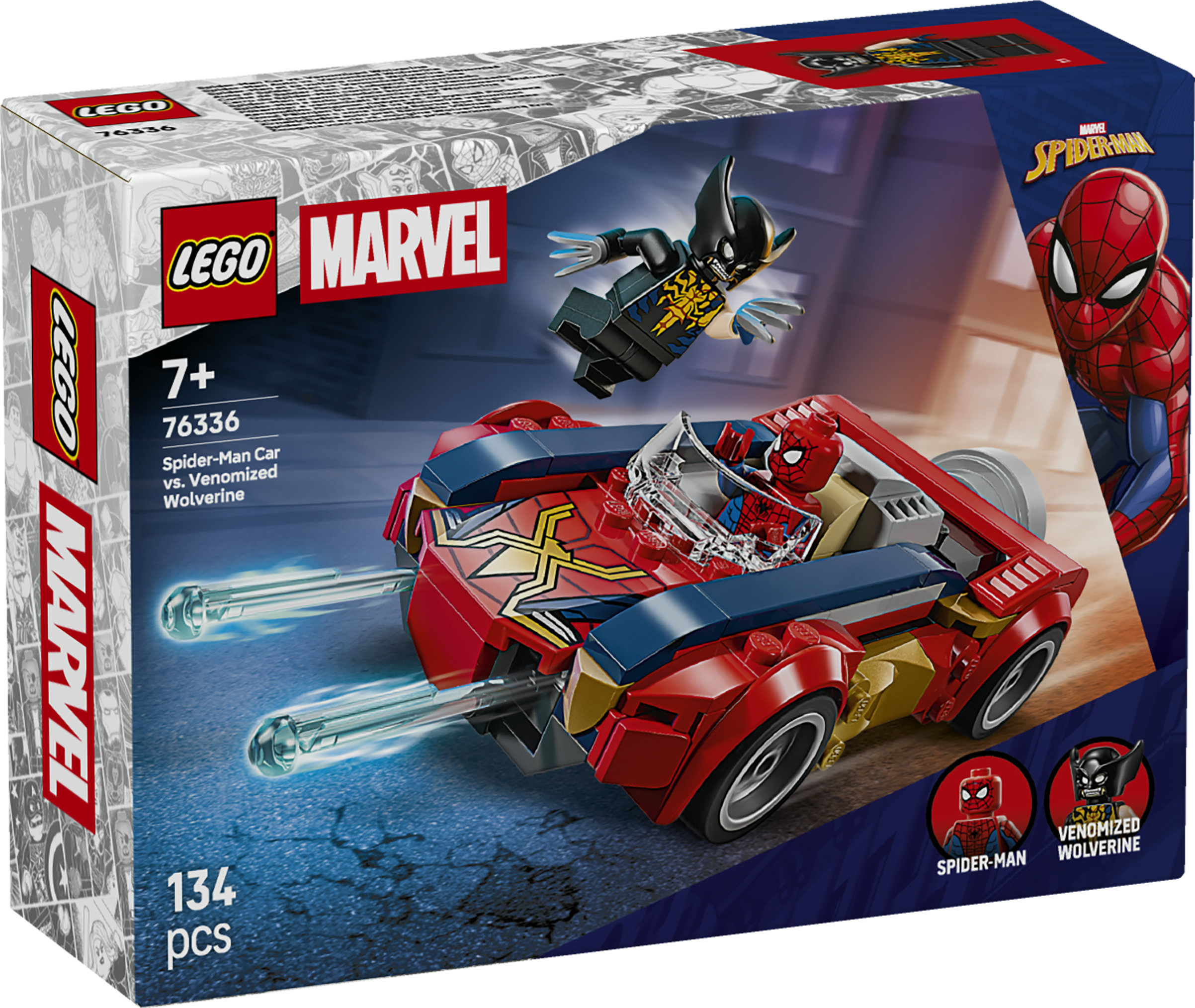 LEGO Super Heroes 76336 Spider-Manin auto vastaan Venomiksi muuttunut Wolverine