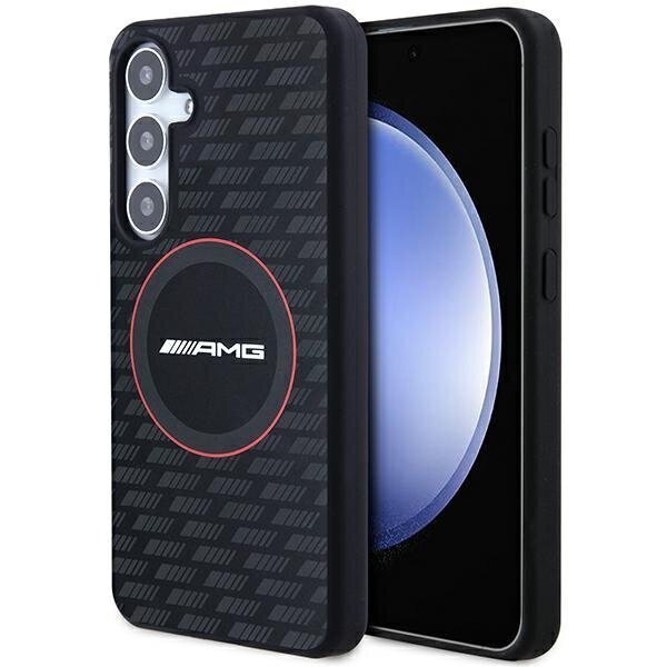 Mercedes AMG Silicone Carbon Pattern MagSafe Case for Samsung Galaxy S24+ - Black