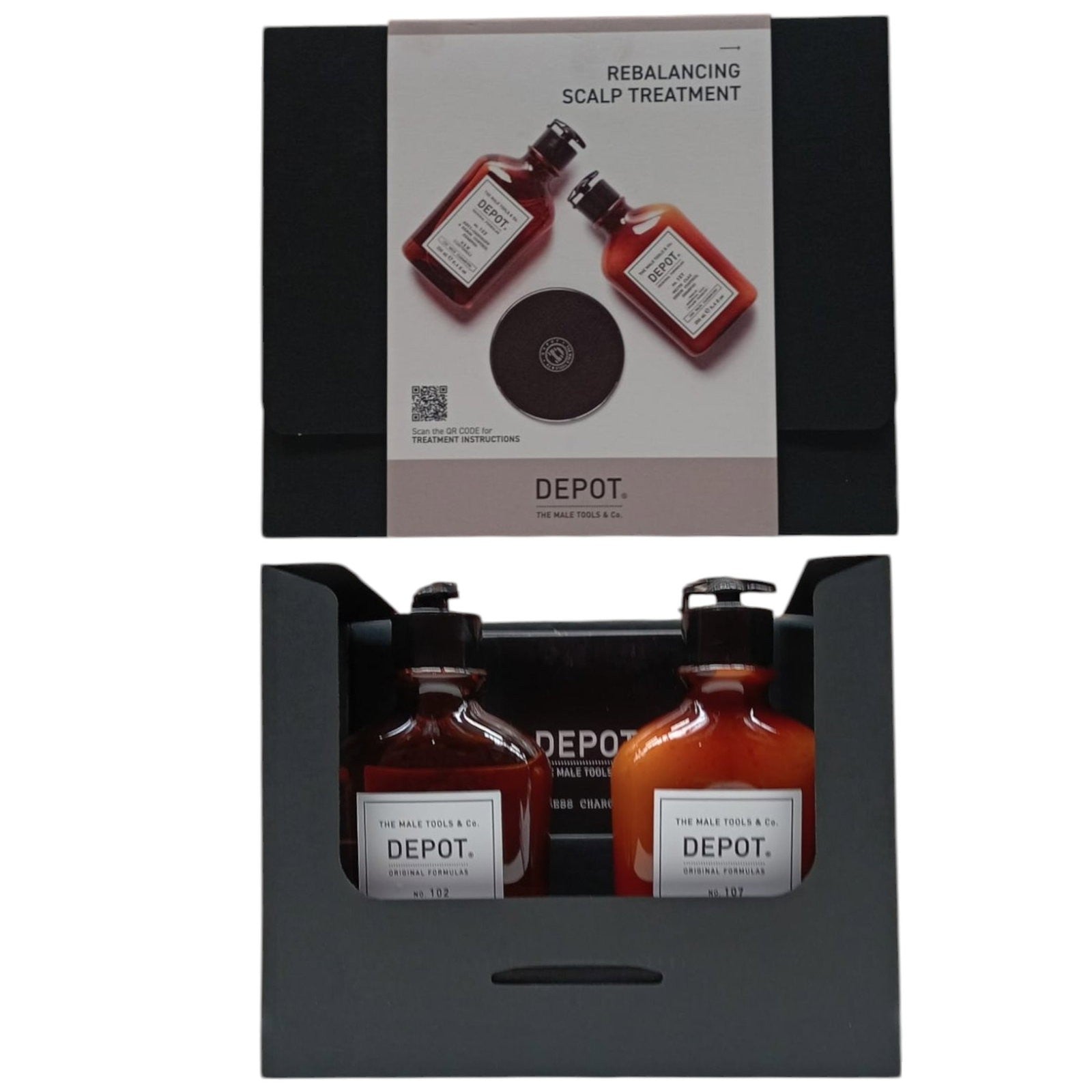 Depot Consumer Kit A Setti - Hilseenvastainen ja talia hallitseva shampoo Botanical Complexilla ja kaoliinilla, 2x250 ml