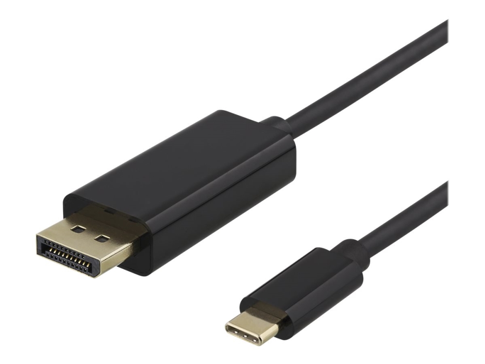 Deltaco USB-C – DisplayPort -kaapeli, 1 m, musta