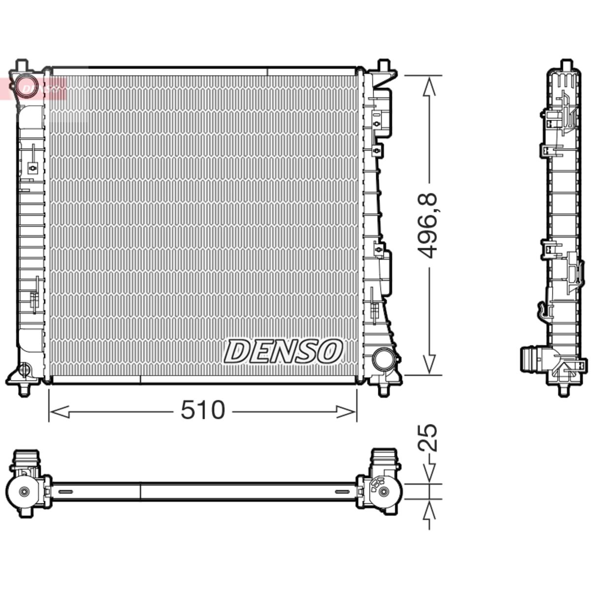 Jäähdytin, moottorin jäähdytys DENSO DRM43017