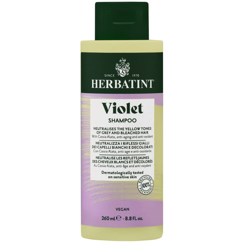 Herbatint Violet Shampoo neutralisoi keltaisia heijastuksia 260 ml