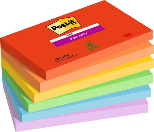 3M Post-it Super Sticky 655-6SS-PLAY