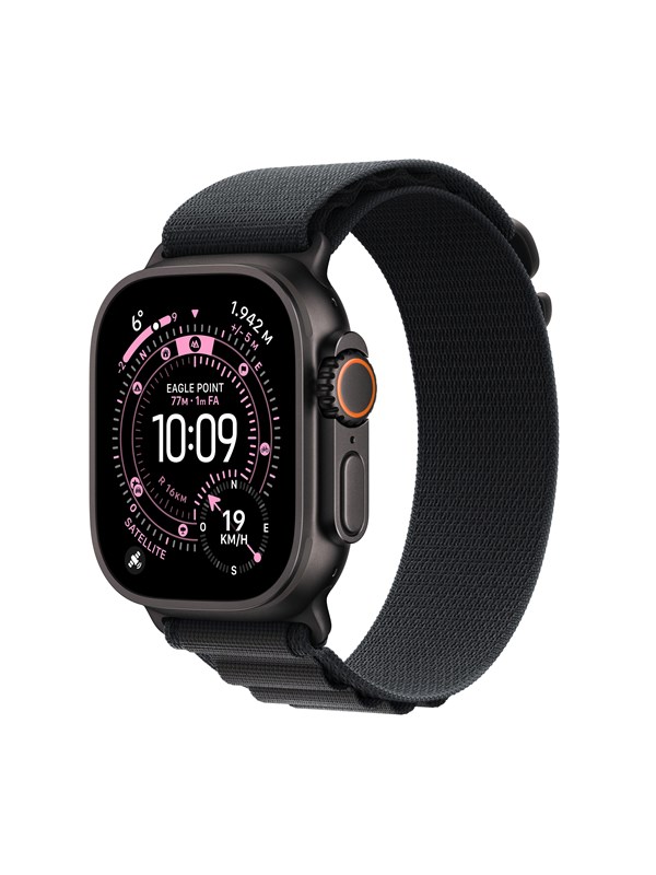 Apple Watch Ultra 3 GPS + Cellular 49mm Black Titanium Case with Black Alpine Loop - Medium