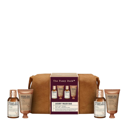 The Fuzzy Duck Bergamot, Hamppu & Santelipuu Men's Luxury Toiletry Wash Bag Gift Set