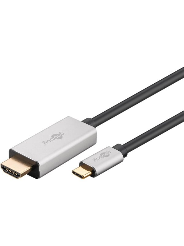 Goobay USB-CTM till HDMITM-adapterkabel, 2 m USB-CTM-kontakt > HDMITM-kontakt (typ A)
