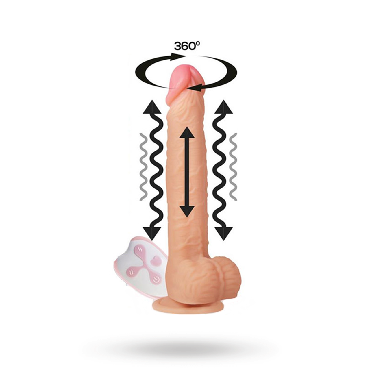 Realistic Remote Control Vibrating Dildo Värisevä dildo