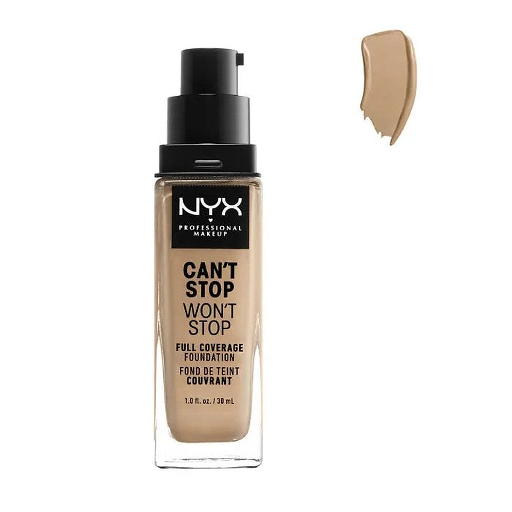 NYX Ammattimainen meikki ei voi Stop Tapa Stop Full Coverage hyvin peittävä meikkivoide 7.5 Soft Beige 30 ml