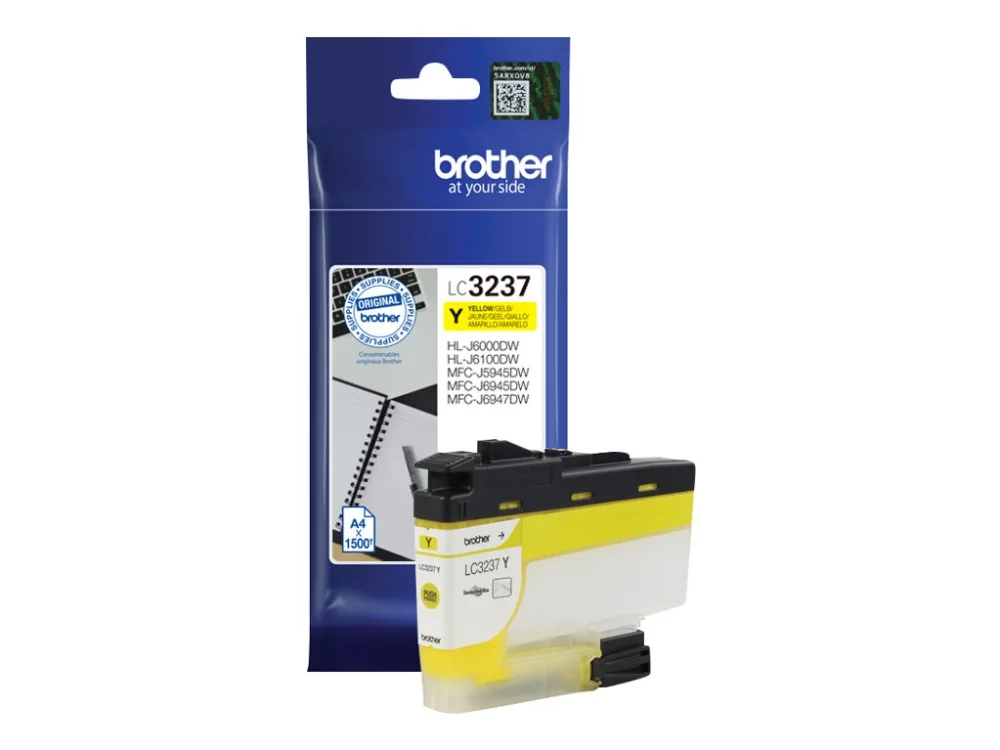 Brother LC3237Y -mustekasetti, keltainen