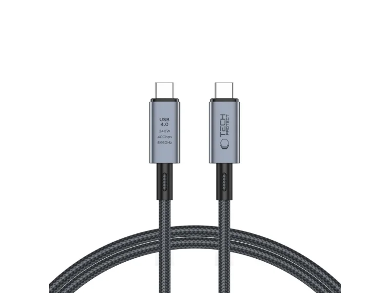USB-kabel Tech-Protect USB-C till USB-C, 1 m, svart (5906302308989)