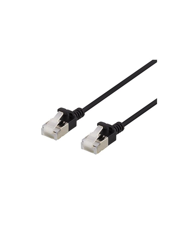 DELTACO U/FTP Cat6a laitekaapeli, ohut, läpimitta 3,8mm, 3m, musta