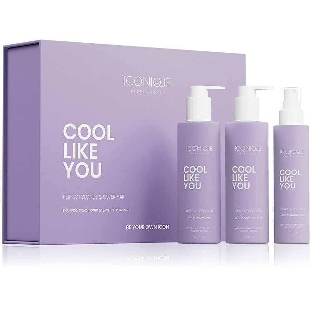 ICONIQUE Professional COOL LIKE YOU Täydellinen Blonde & Silver Violet Neutralisoiva setti keltaisille sävyille