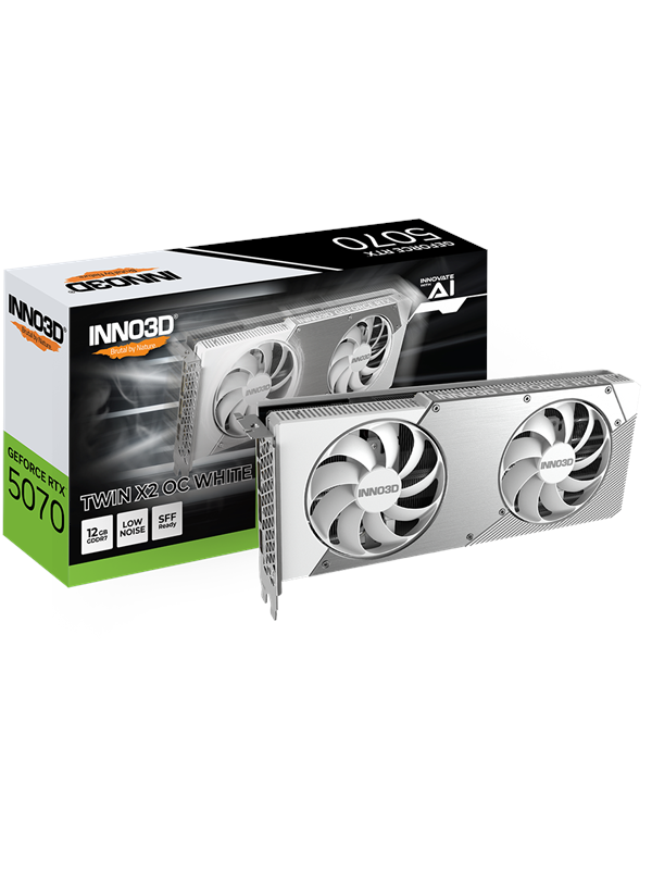 Inno3D GeForce RTX 5070 Twin X2 White OC 12 Gt -näytönohjain